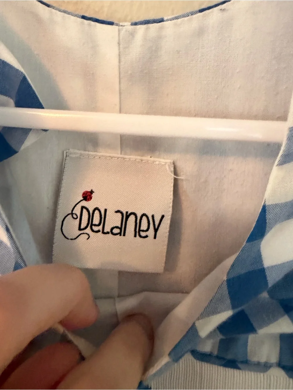Delaney Blue Gingham Whale Smocked Jon Jon